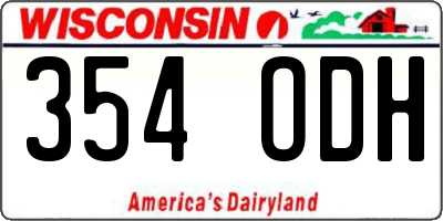 WI license plate 354ODH