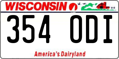 WI license plate 354ODI