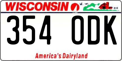 WI license plate 354ODK