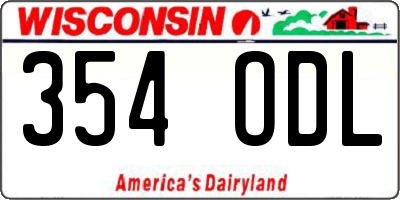 WI license plate 354ODL