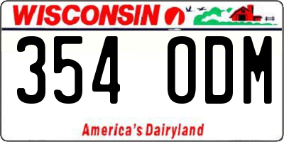 WI license plate 354ODM