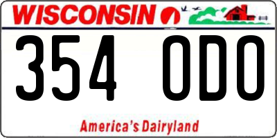 WI license plate 354ODO