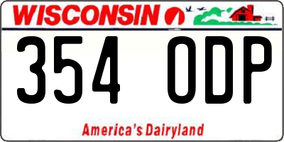 WI license plate 354ODP