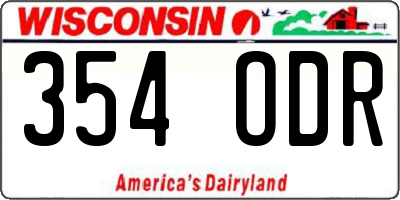 WI license plate 354ODR