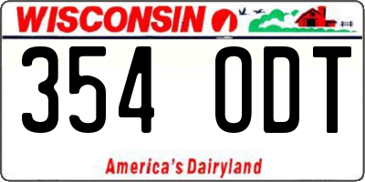 WI license plate 354ODT
