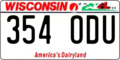 WI license plate 354ODU
