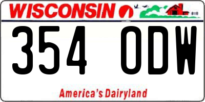 WI license plate 354ODW