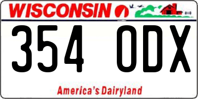 WI license plate 354ODX