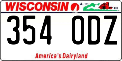 WI license plate 354ODZ