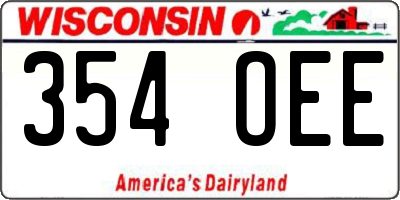 WI license plate 354OEE