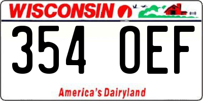 WI license plate 354OEF