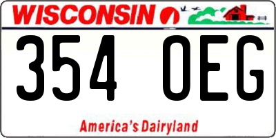WI license plate 354OEG