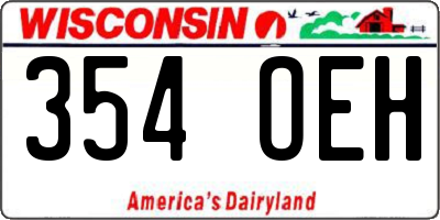 WI license plate 354OEH