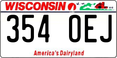 WI license plate 354OEJ
