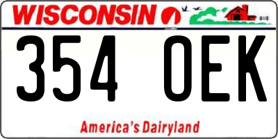WI license plate 354OEK