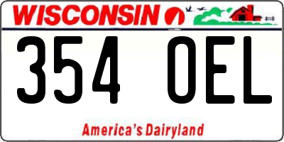 WI license plate 354OEL