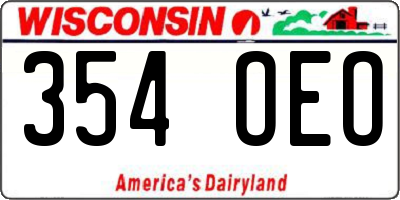 WI license plate 354OEO