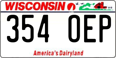 WI license plate 354OEP