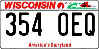 WI license plate 354OEQ