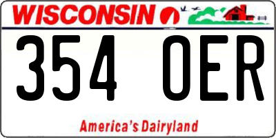 WI license plate 354OER