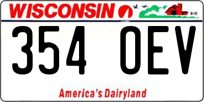 WI license plate 354OEV