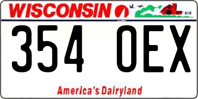 WI license plate 354OEX