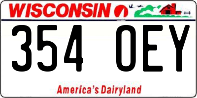 WI license plate 354OEY