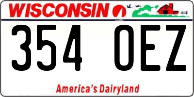 WI license plate 354OEZ