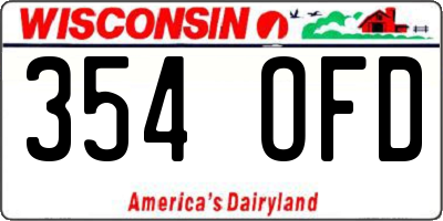 WI license plate 354OFD