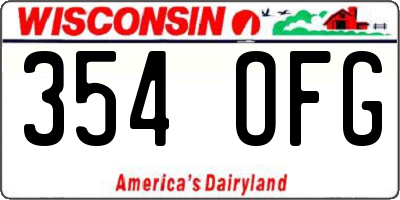 WI license plate 354OFG