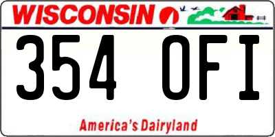 WI license plate 354OFI