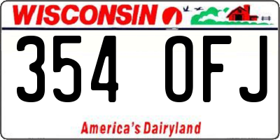 WI license plate 354OFJ
