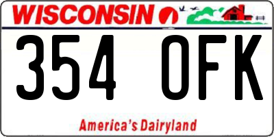WI license plate 354OFK