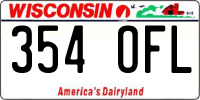 WI license plate 354OFL