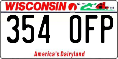 WI license plate 354OFP