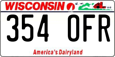WI license plate 354OFR