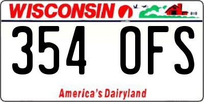 WI license plate 354OFS