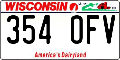 WI license plate 354OFV