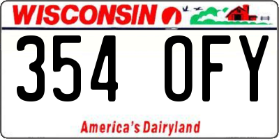 WI license plate 354OFY