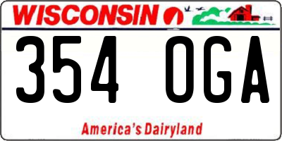 WI license plate 354OGA