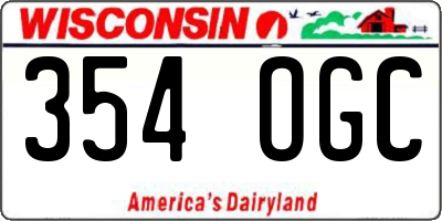 WI license plate 354OGC