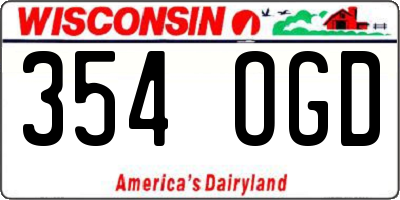 WI license plate 354OGD