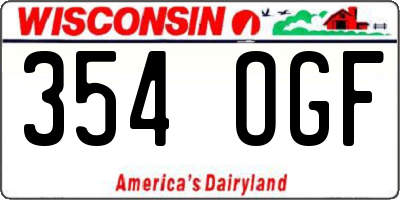 WI license plate 354OGF