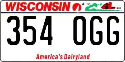 WI license plate 354OGG