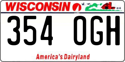 WI license plate 354OGH