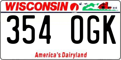 WI license plate 354OGK