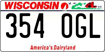 WI license plate 354OGL