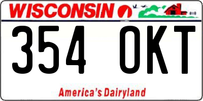 WI license plate 354OKT