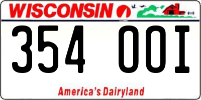 WI license plate 354OOI