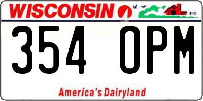 WI license plate 354OPM